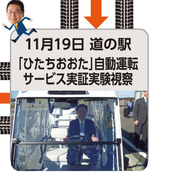 11月19日 道の駅「ひたちおおた」自動運転サービス実証実験視察