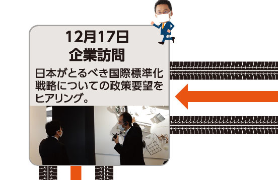 12月17日 企業訪問 日本がとるべき国際標準化戦略についての政策要望をヒアリング。